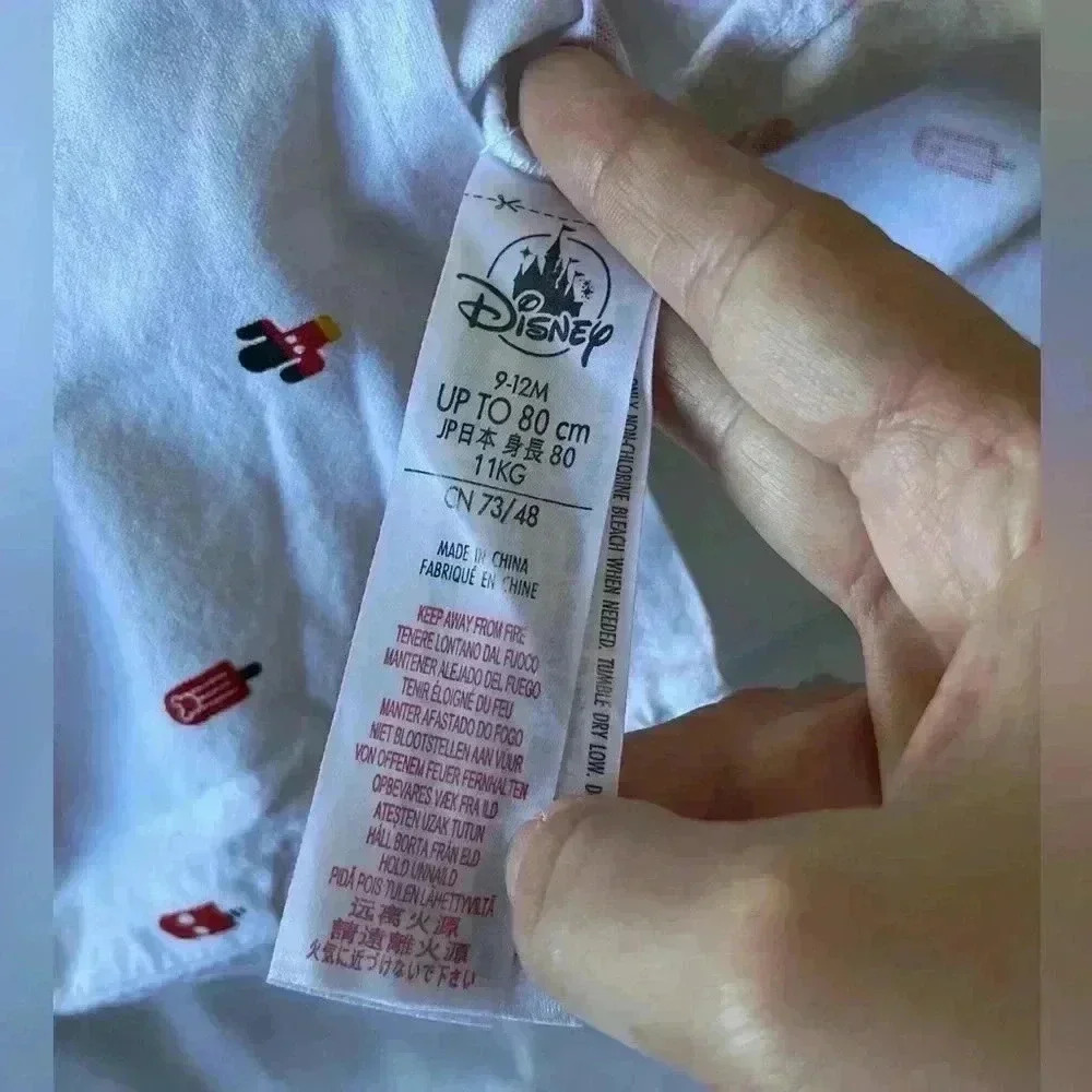 NWOT Disney Mickey Mouse Popsicle Print Button Down Baby Shirt 9-12 Months - Picture 5 of 6